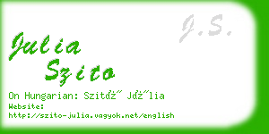 julia szito business card